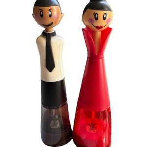 Vigar Dolls Pepper Mill Set Uma N George Salt Pepper Shakers couple cute 9”